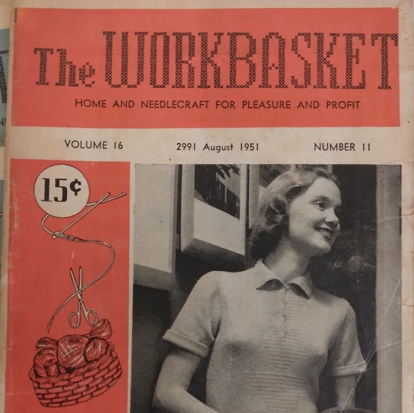 Vintage The Workbasket Magazine 1951 Patterns Recipes Ephemera Craft Crafting - Picture 4 of 11